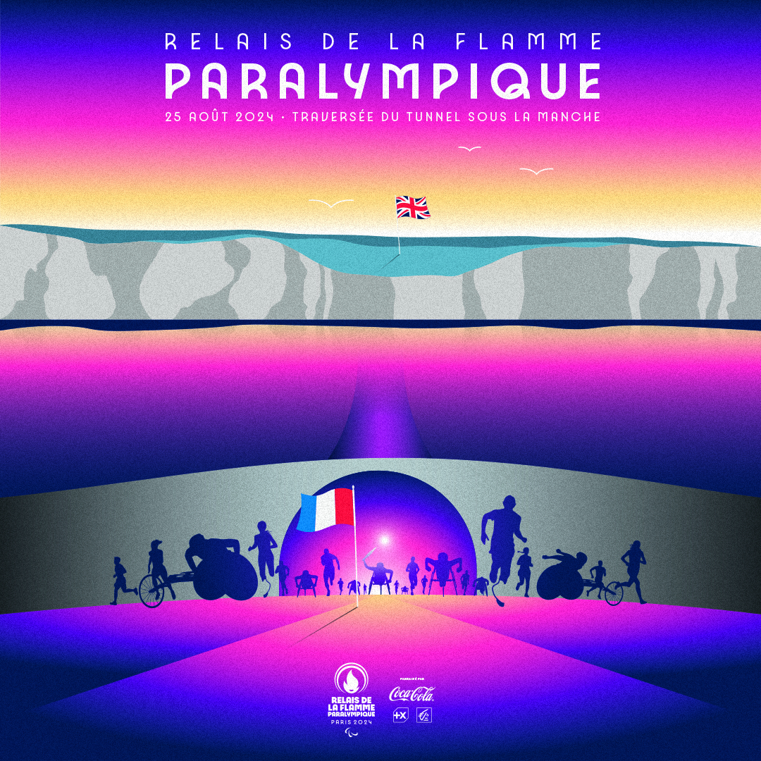 affiche flamme paralympique tunnel manche