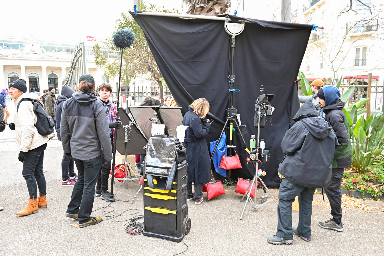 Tournage au square Planchon à Montpellier.
