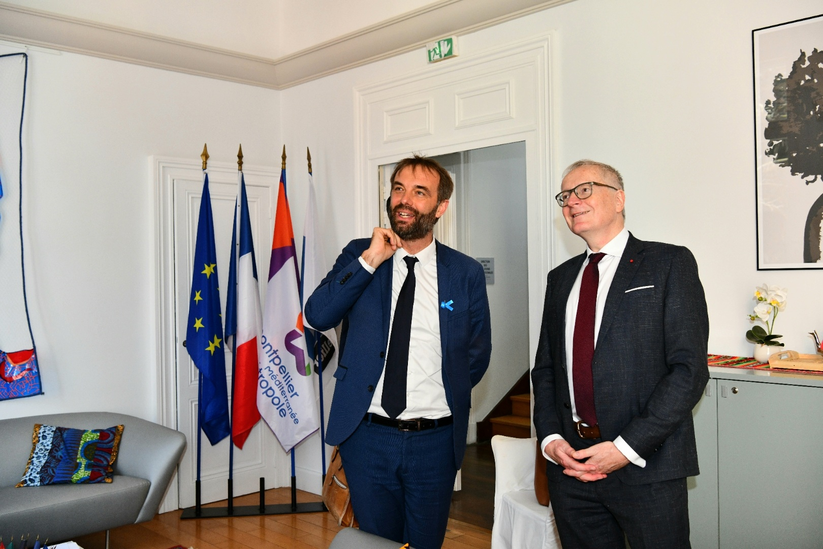Michaël Delafosse, maire de Montpellier, a accueilli Stephan Steinlein, ambassadeur de la République fédérale d’Allemagne en France, ce vendredi 22 mars, à la Maison des relations internationales, dans le cadre de la Quinzaine Franco-Allemande