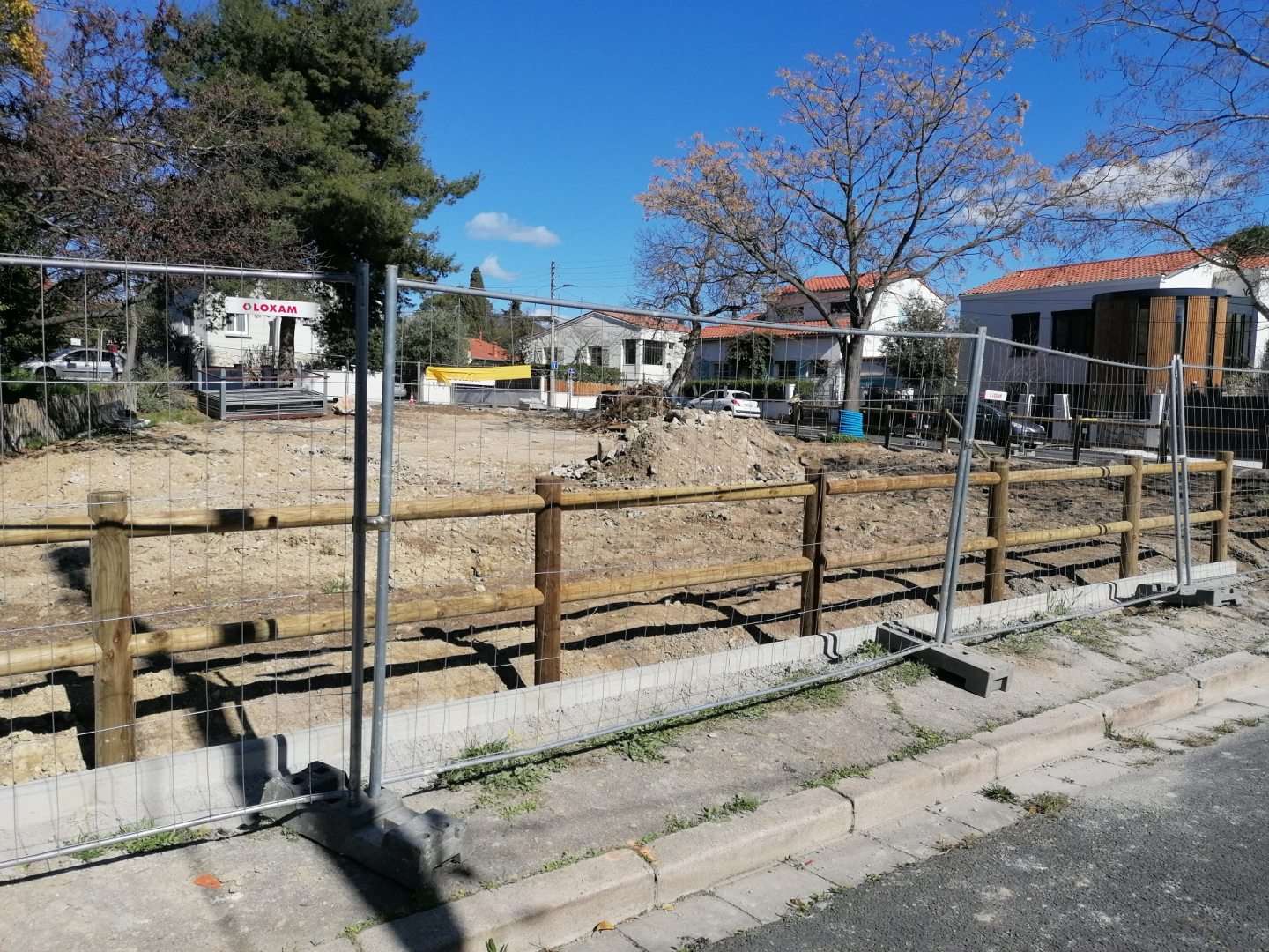 Vue du square des Castors en travaux
