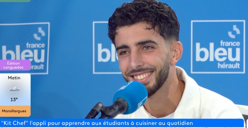 Mehdi Fessiane, créateur de l’application Kit’Chef, lors de son passage à la radio