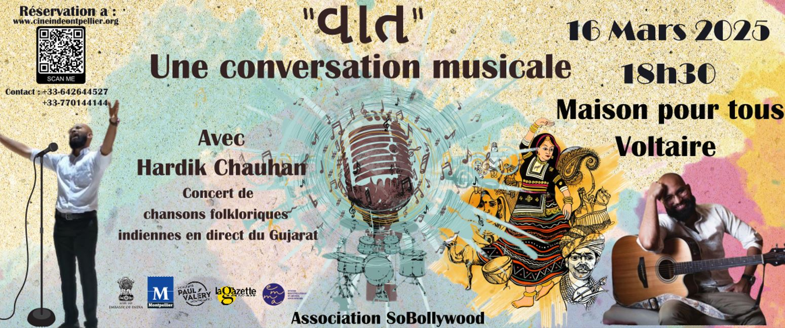 Affiche annonce du concert de Hardik Chauhan