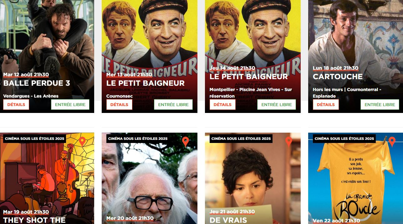 Montage images cinéma sous les étoiles
