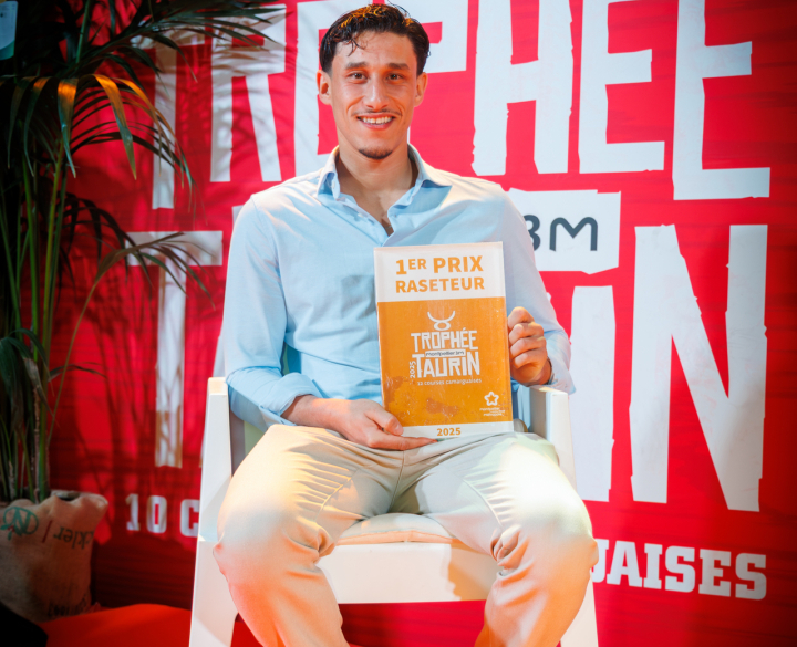 Le raseteur Ismael Oukharti, vainqueur du Trophée taurin 3M 2025, récompensé le 6 février dernier à Pérols