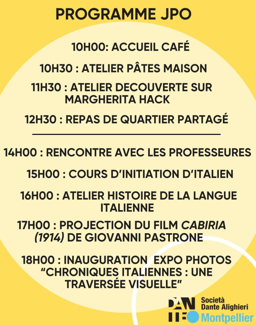 Programme de la journée Portes ouvertes