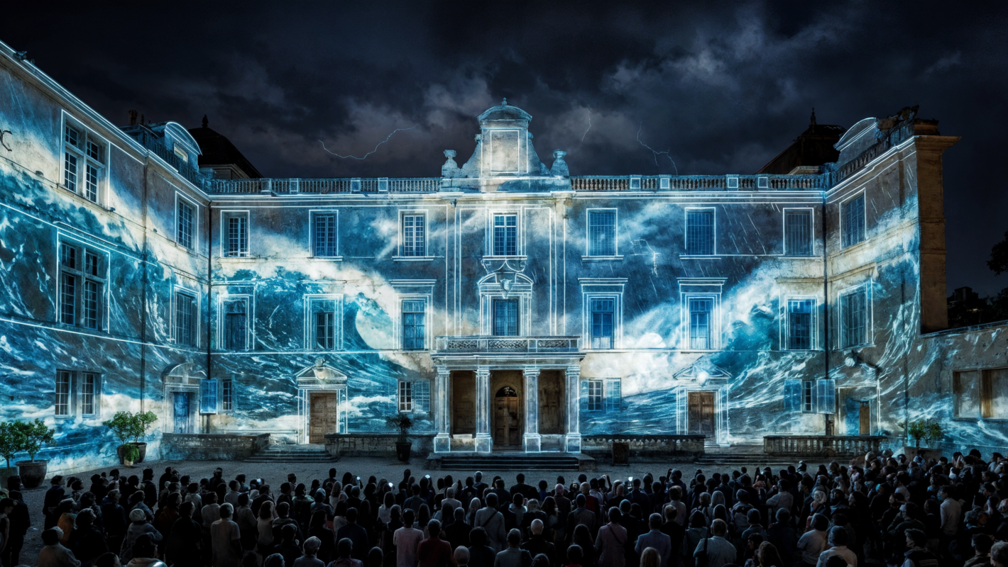 Mapping sur le château de Castries
