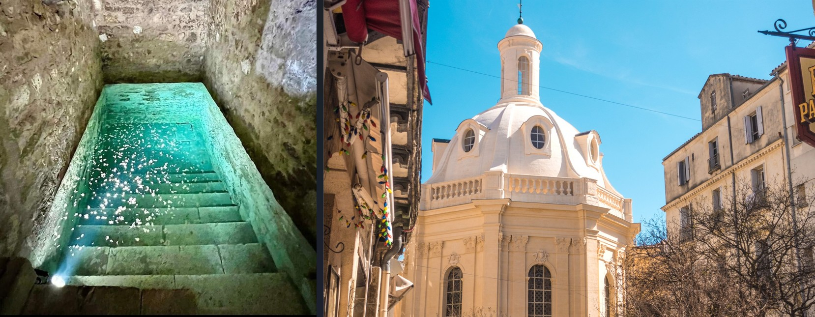 Montage photo du Mikvé et Hôtel Saint-Côme