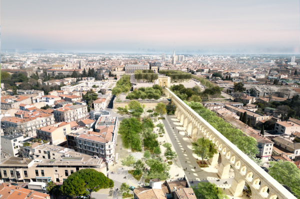 perspective d'architecte finale des Arceaux végétalisés et rénovés 