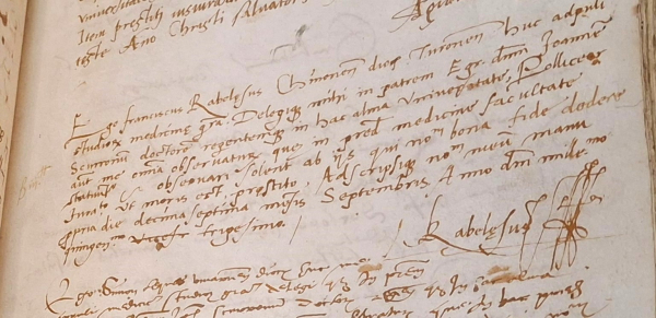 Registre signature de Rabelais