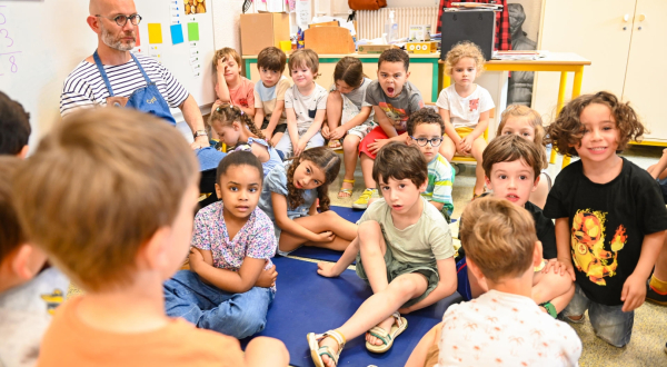 Eleves de la classe bilingue occitan de l'école Francis Garnier à Montpellier. 