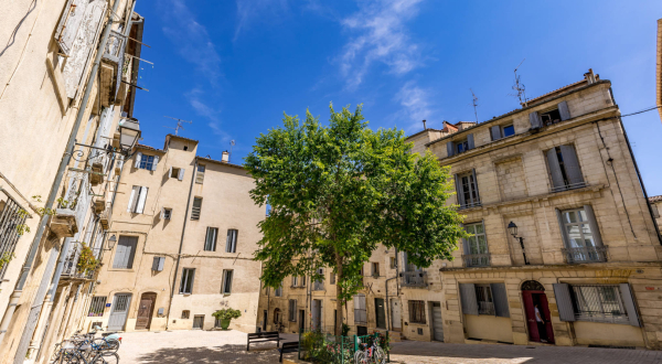 Vue des immeubles du plan de l'Om à Montpellier
