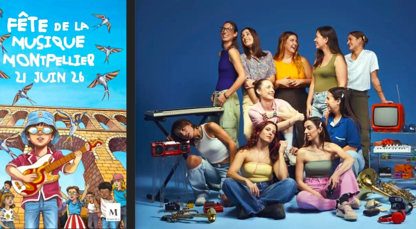 Montage affiche Fête de la musique et chanteuses